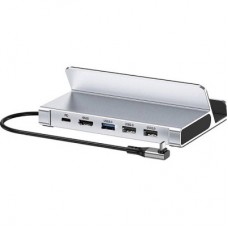 Концентратор Choetech USB3.1 Type-C to HDMI/USB 3.0x2/USB 2.0/USB-C PD 100W Hub 7-in-1 (HUB-M77-GY) - Фото