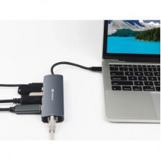 Концентратор Sandberg USB3.1 Type-C to HDMI/USB 3.0x2/RJ45/USB-C/DisplayPort PD 100W Hub 6-in-1 (136-43) - Фото