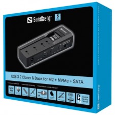 Концентратор Sandberg USB3.2 Type-C toSSD M2/NVMe SATA Cloner & Dock Sandberg (136-49) - Фото
