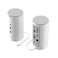Концентратор Vention USB3.1 Type-C to HDMI/VGA/USB3.0x3/RJ45/SD/TF/TRRS 3.5m/PD/DC100W12-in-1 (TPHWC-EU) - Фото