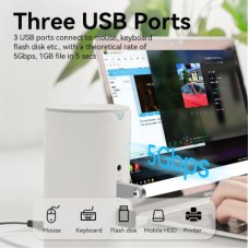 Концентратор Vention USB3.1 Type-C to HDMI/VGA/USB3.0x3/RJ45/SD/TF/TRRS 3.5m/PD/DC100W12-in-1 (TPHWC-EU) - Фото