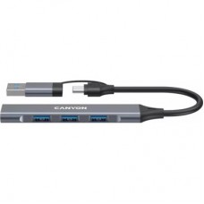 Концентратор Canyon hub DS-02 4in1 USB-A/C Grey (CNS-TDS02G) - Фото
