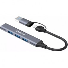 Концентратор Canyon hub DS-02 4in1 USB-A/C Grey (CNS-TDS02G) - Фото