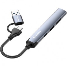 Концентратор ColorWay USB-A/USB-C 4-in-1 USB2.0х2/USB3.0/USB-C2.0 (CW-HUB06) - Фото