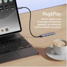 Концентратор ColorWay USB-C 4-in-1 USB-C2.0х3/USB3.0 (CW-HUB07) - Фото