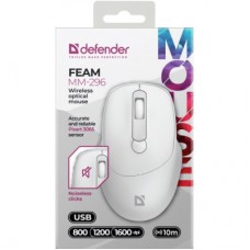 Мышка Defender Feam MM-296 Wireless White (52297) - Фото