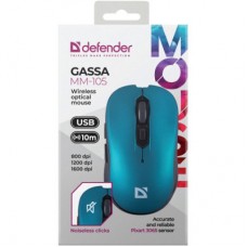 Мишка Defender Gassa MM-105 Wireless Turquoise (52102) - Фото