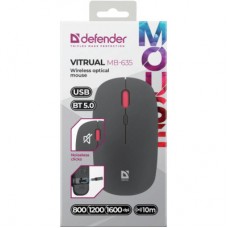 Мышка Defender Vitrual MB-635 Wireless/Bluetooth Black (52635) - Фото