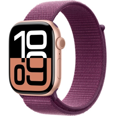 Смарт-часы Apple Watch Series 10 GPS 46mm Rose Gold Aluminium Case with Plum Sport Loop (MWWV3QH/A)