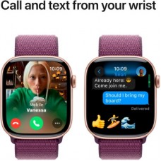 Смарт-часы Apple Watch Series 10 GPS 46mm Rose Gold Aluminium Case with Plum Sport Loop (MWWV3QH/A) - Фото