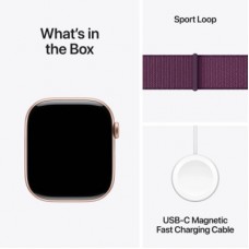 Смарт-часы Apple Watch Series 10 GPS 46mm Rose Gold Aluminium Case with Plum Sport Loop (MWWV3QH/A) - Фото