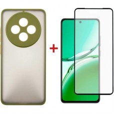 Чохол для мобільного телефона Dengos Oppo Reno 12 F/FS Matte + glass (Green) (DG-KM-110) - Фото