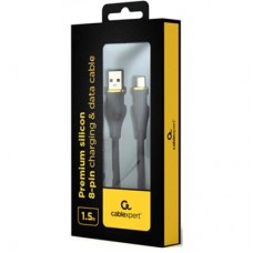 Дата кабель USB 2.0 AM to Lightning 1.5m 2.1A Cablexpert (CC-USB2S-AM8PM-1.5M-BK) - Фото