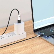 Дата кабель USB 2.0 AM to Type-C 1.0m 3A Black HOCO (6931474768575) - Фото