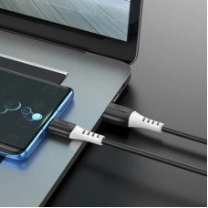 Дата кабель USB 2.0 AM to Type-C 1.0m 3A Black HOCO (6931474768575) - Фото