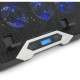 Подставка для ноутбука IceCoorel 10-17", 8*70mm, 2*USB, + LCD, 410x297x40mm, RGB (K10)