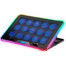 Подставка для ноутбука IceCoorel 10-19", 15*60mm 2550 RPM, 2*USB, + LCD, 415x296x28mm, RGB (K15D)