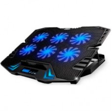 Подставка для ноутбука IceCoorel 10-17", 6*70mm 1800 RPM, 2*USB, + LCD, 365*297*30mm, Black (K8)