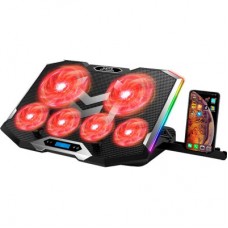 Подставка для ноутбука IceCoorel 10-17", 4*100mm 1400 RPM + 4*70mm 2500 RPM, 2*USB, 410x296x40mm, Red (K9)