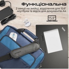 Сумка для ноутбука Promate 15.6" Limber-MB blue (limber-mb.blue) - Фото