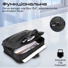 Сумка для ноутбука Promate 15.6" Paramount-MB Black (paramount-mb) - Фото