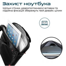 Сумка для ноутбука Promate 13.3" Rebel-MB black (rebel-mb.black) - Фото
