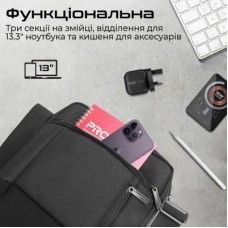 Сумка для ноутбука Promate 13.3" Satchel-HB black (satchel-hb.black) - Фото