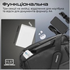 Сумка для ноутбука Promate 15.6" Satchel-MB black (satchel-mb.black) - Фото