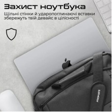 Сумка для ноутбука Promate 15.6" Satchel-MB black (satchel-mb.black) - Фото