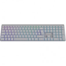 Клавиатура Canyon HKB-W11 Slim Dual Mode Wireless/Bluetooth RGB UA Grey (CNS-HBTK11G) - Фото