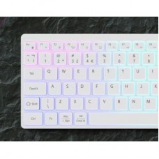 Клавиатура Canyon HKB-W11 Slim Dual Mode Wireless/Bluetooth RGB UA White (CNS-HBTK11W) - Фото