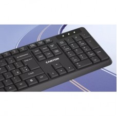 Клавіатура Canyon KB-W01 Water resistant Wireless UA Black (CNE-CKEYW01) - Фото