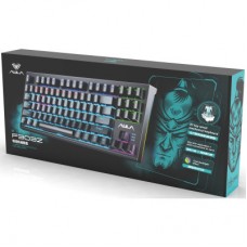 Клавіатура Aula F3032 Keycaps Plus 21 Dark Yellow Keys KRGD Red USB UA Black (6948391204673) - Фото