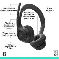 Наушники Logitech Zone 305 for Business Bluetooth Black (981-001458) - Фото