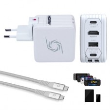 Зарядное устройство AVerMedia GC313 CORE GO 100W 2хUSB-С 1хUSB-A 1xHDMI white (40AAGC313AWP)