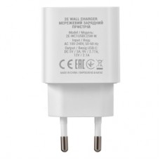 Зарядний пристрій 2E 25W USB-C PD white (2E-WC1USBC25W-W) - Фото