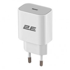 Зарядний пристрій 2E 25W USB-C PD white (2E-WC1USBC25W-W) - Фото