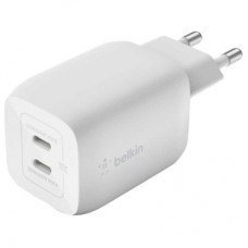 Зарядний пристрій Belkin 65 W 2xUSB-C GAN PD PPS white (WCH013VFWH) - Фото