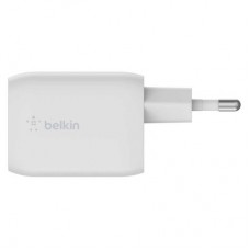 Зарядний пристрій Belkin 65 W 2xUSB-C GAN PD PPS white (WCH013VFWH) - Фото