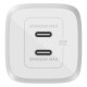 Зарядное устройство Belkin 65W 2хUSB-С GAN PD PPS white (WCH013VFWH) Зарядное устройство Belkin 65W 2хUSB-С GAN PD PPS white (WCH013VFWH)
