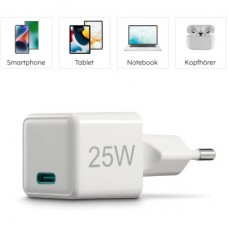 Зарядний пристрій Hama 25W USB-С PD white (00201981) - Фото