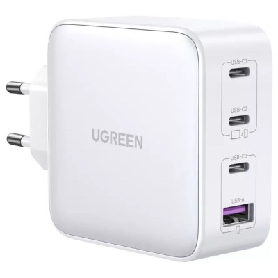 Зарядний пристрій Ugreen 4xUSB 100 W (3xUSB-C+USB-A) Gan white CD226 (15337)