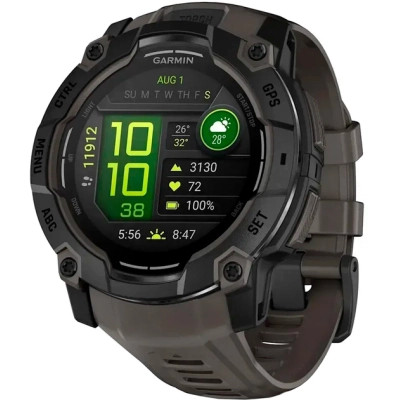 Смарт-часы Garmin Instinct 3, 50mm, AMOLED, Black Bezel with Charcoal Band, GPS смарт-годинник (010-03020-00)