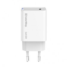 Зарядний пристрій ColorWay GaN Mini 65 W PD Port PPS USB-C white (CW-CHS049PD-WT) - Фото