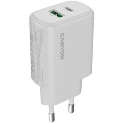 Зарядний пристрій Canyon OnCharge 250 25 W 1xPD 1xQC EU White (CNE-CHA250-21)