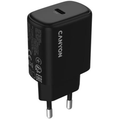 Зарядний пристрій Canyon OnCharge 250 25 W 1xPD EU Black (CNE-CHA250-11)