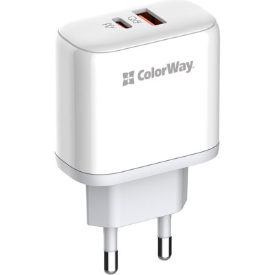 Зарядний пристрій ColorWay GaN Mini 25 W PD Port PPS USB-C white (CW-CHS052PD-WT)