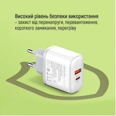Зарядний пристрій ColorWay GaN Mini 25 W PD Port PPS USB-C white (CW-CHS052PD-WT) - Фото