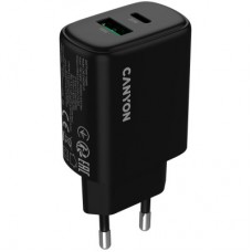 Зарядний пристрій Canyon OnCharge 200 20 W 1xPD 1xQC EU Black (CNE-CHA200-31) - Фото