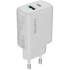 Зарядний пристрій Canyon OnCharge 200 20 W 1xPD 1xQC EU White (CNE-CHA200-21) - Фото